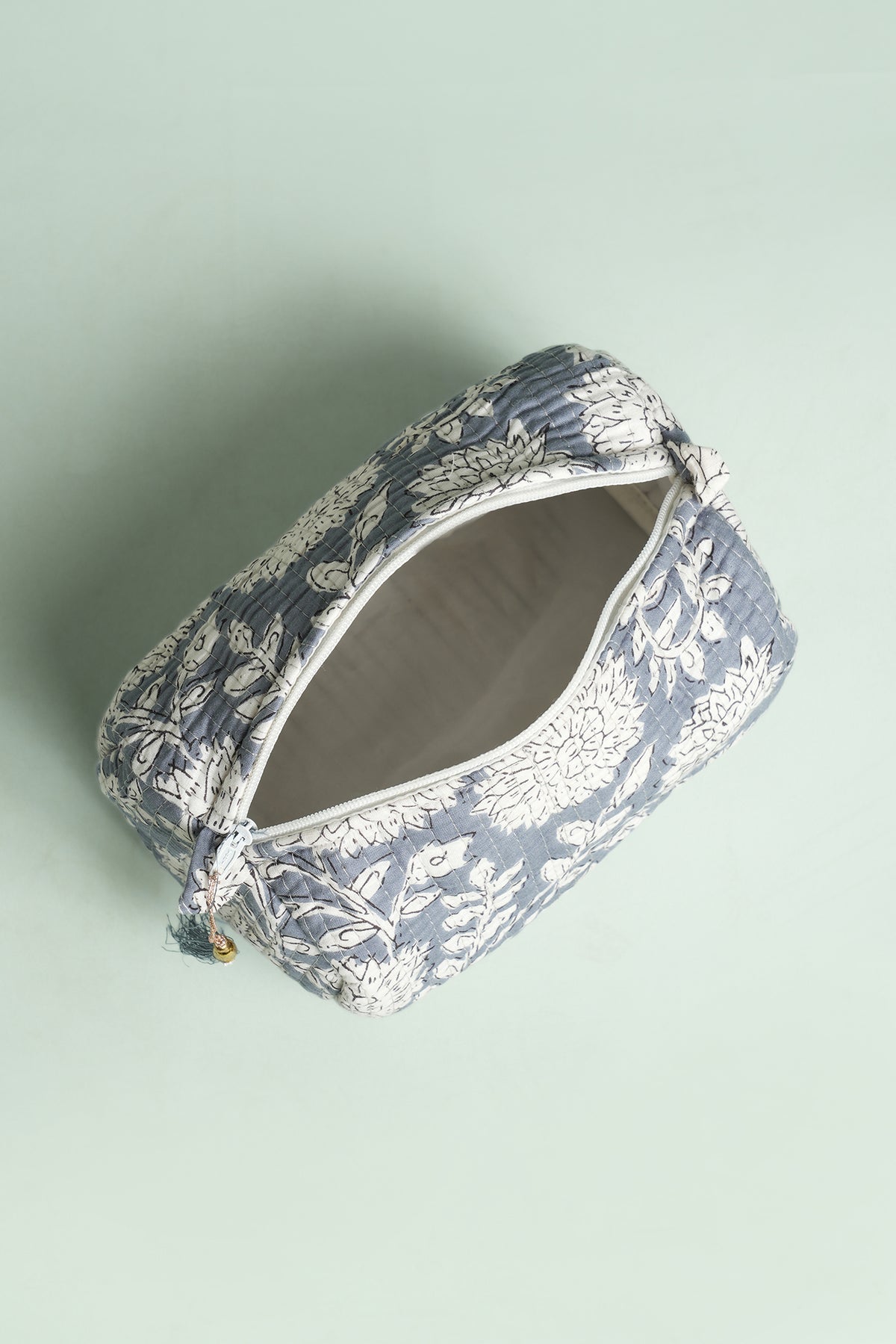 Misty Blue Quilted Pouches (Set of 3)