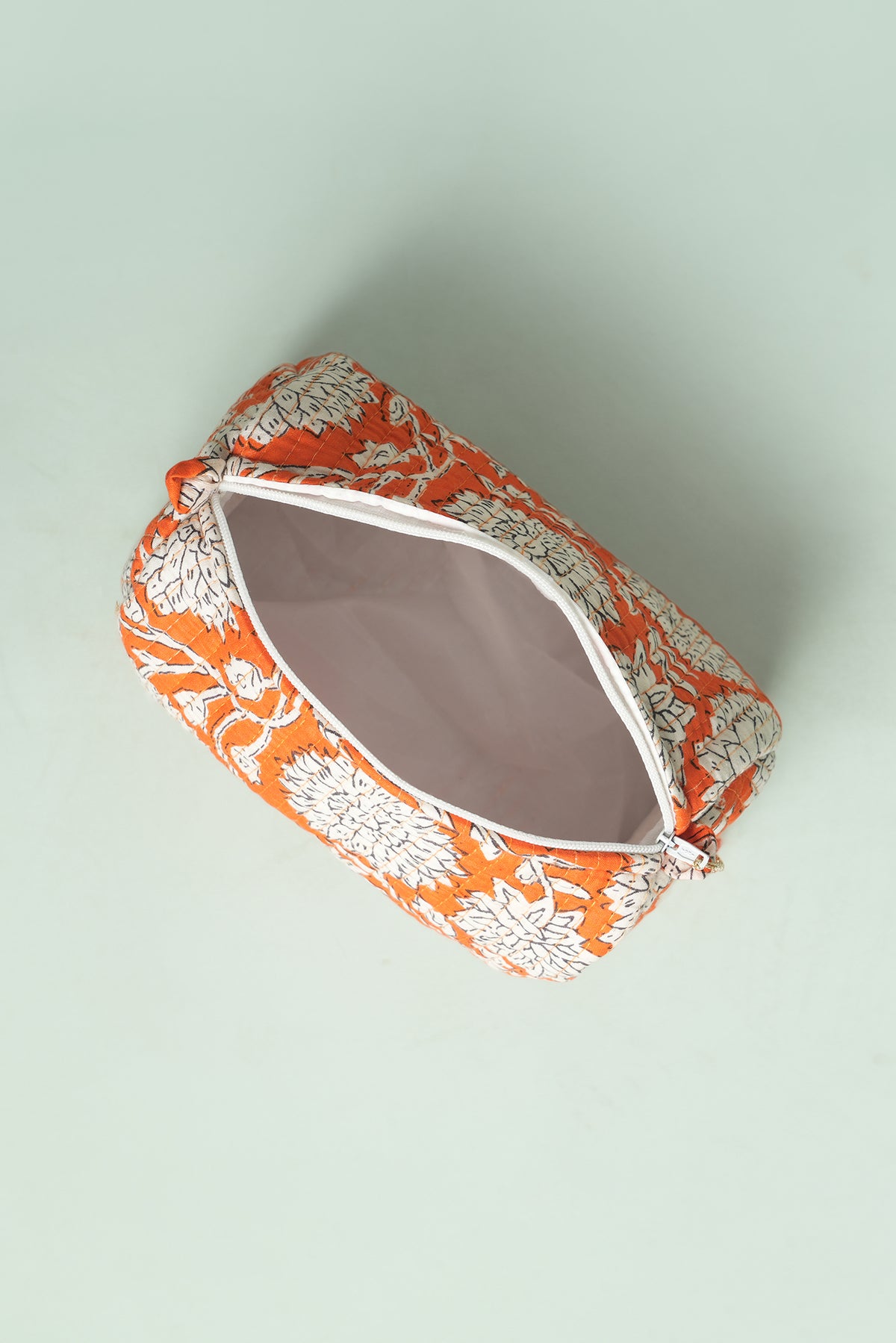 Tangerine Bloom Quilted Pouches (Set of 3)
