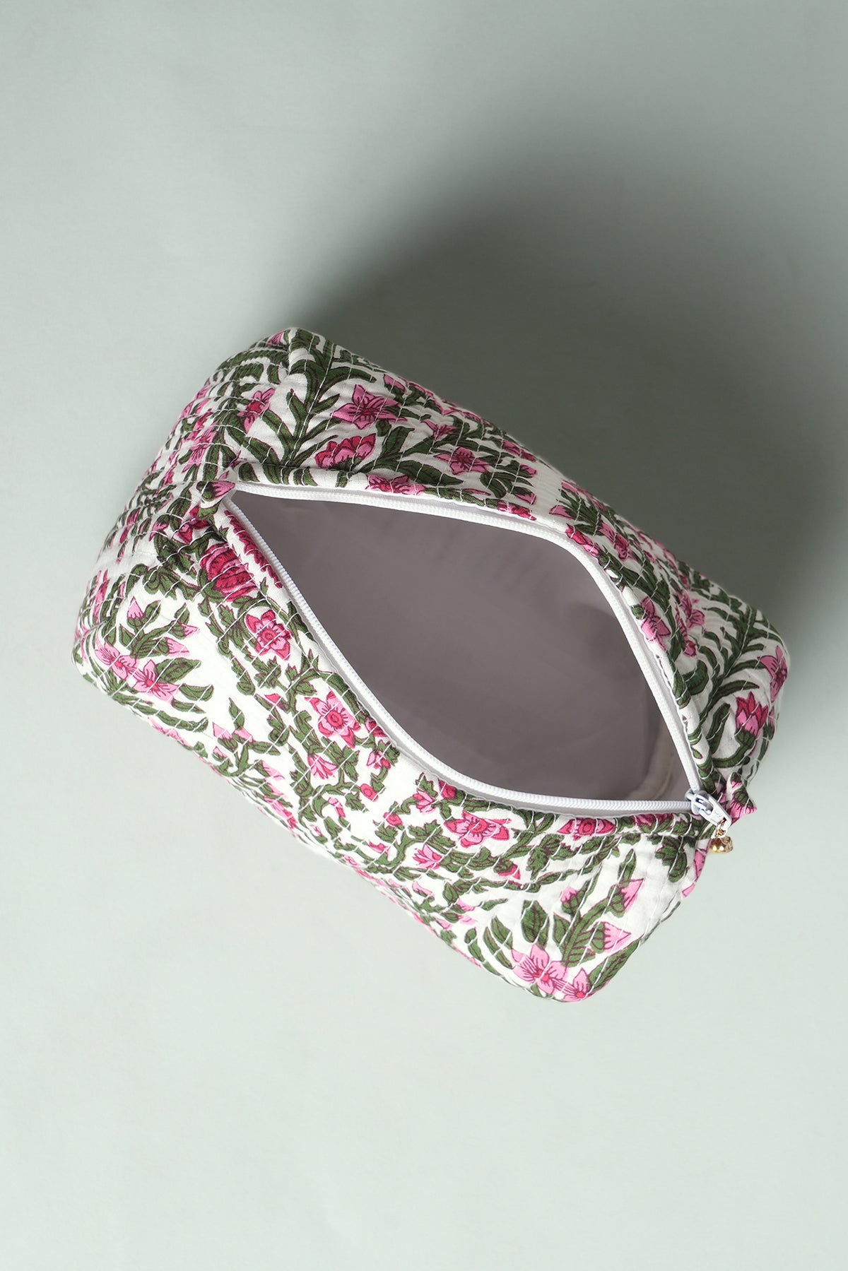 Pink Fern Quilted Pouches (Set of 3)