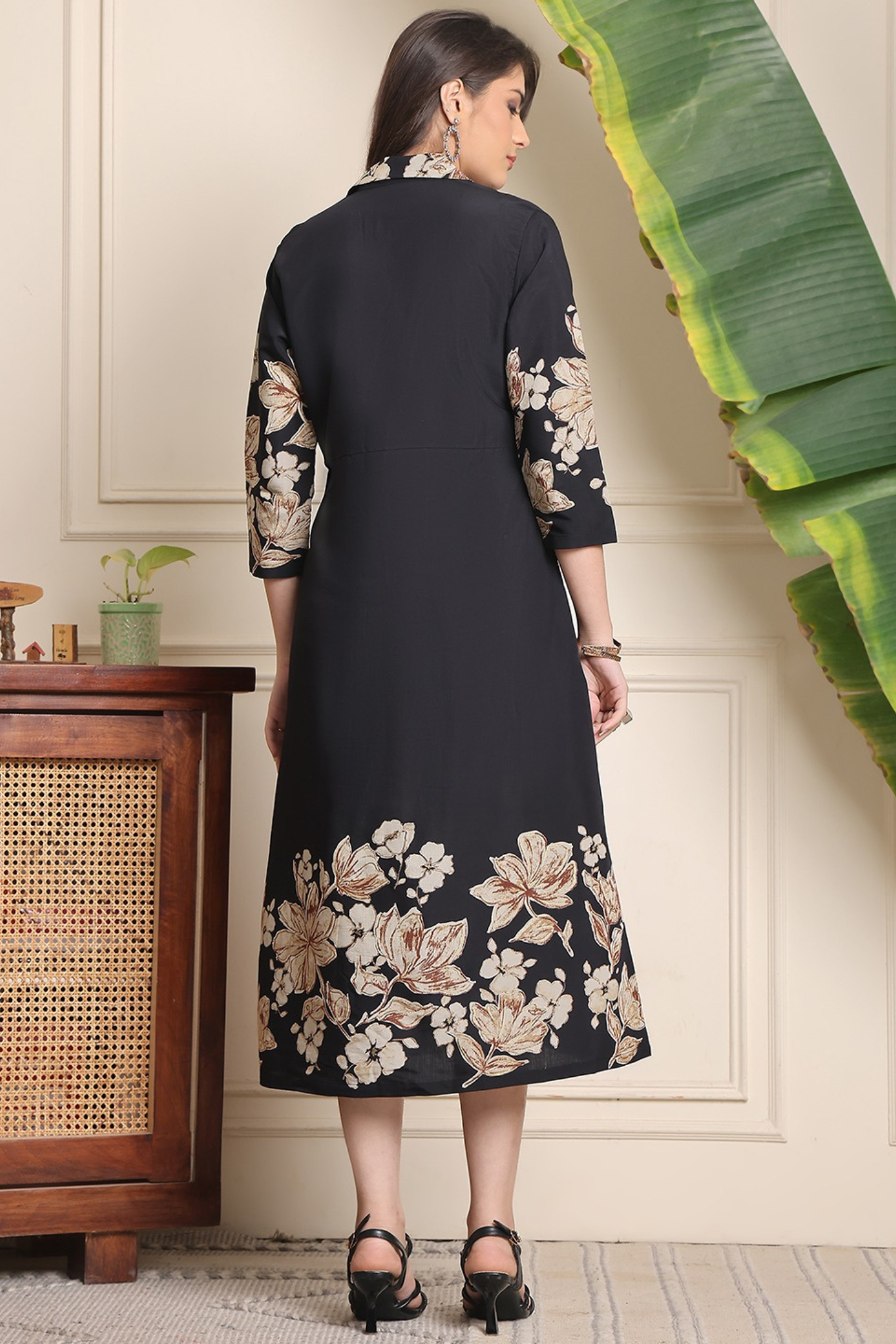 Dusky Grace A-Line Midi Dress