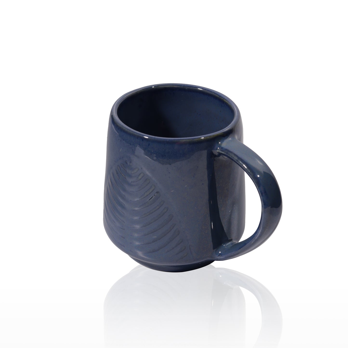 Indigo Leaf Ceramic Mug - Ayuda Homes