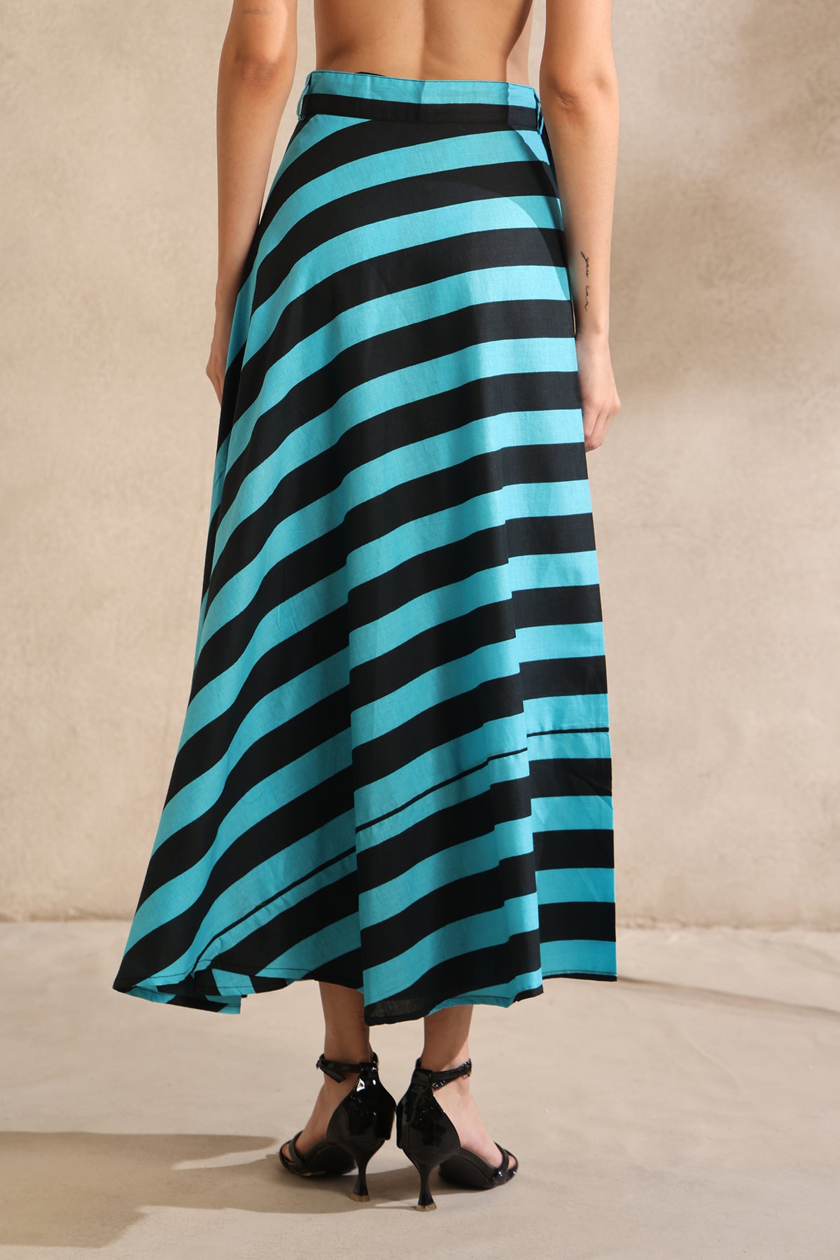 Aqua Noir Wrap Skirt