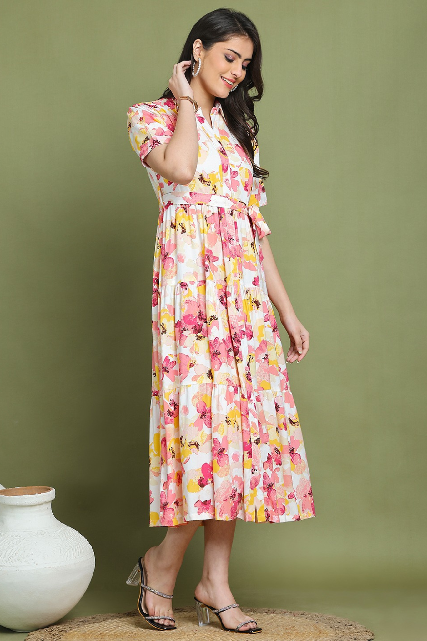 Pink Mirage Midi Dress