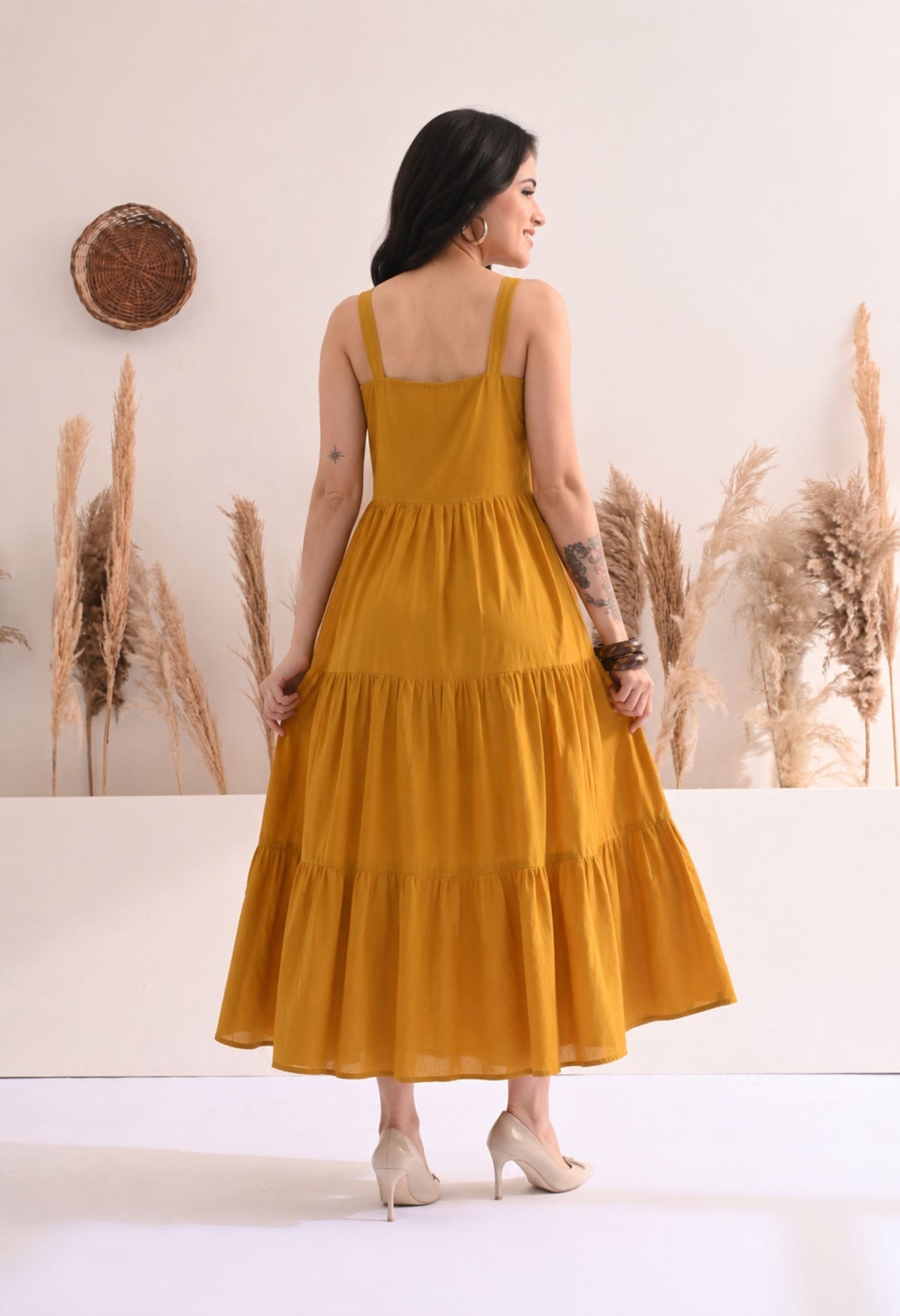 Mustard Tiered Dress