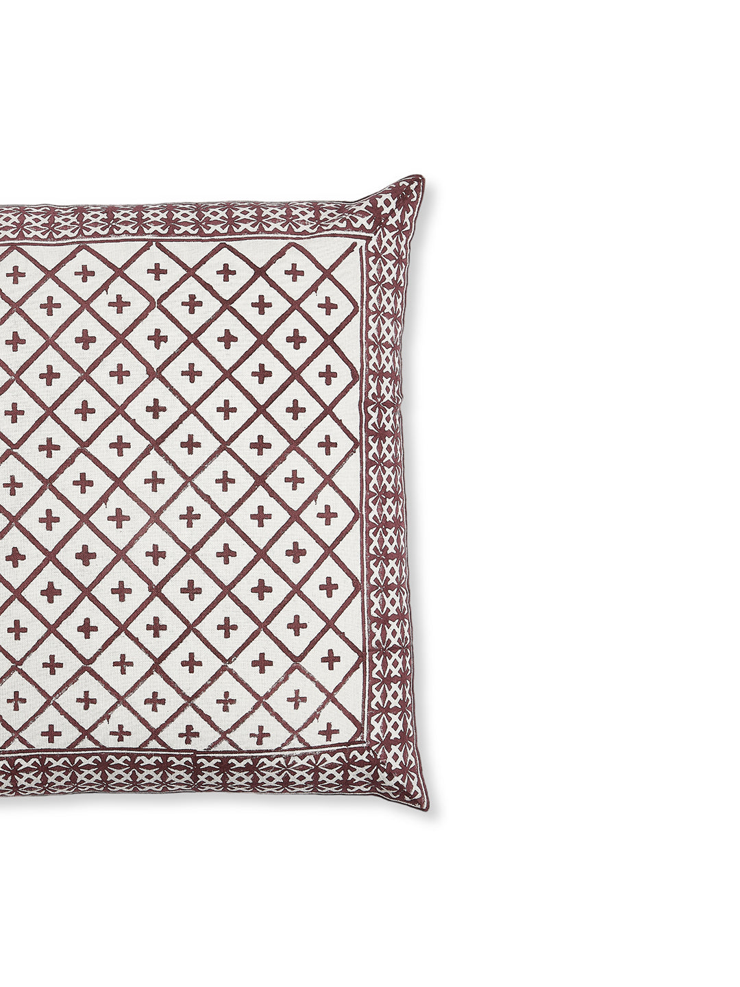 Espresso Wine Cushion Cover - Block Printed - Ayuda Homes