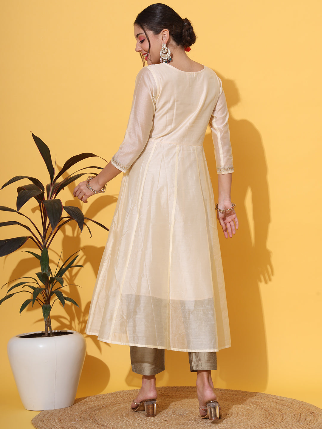 Cream Kurta Pant Set