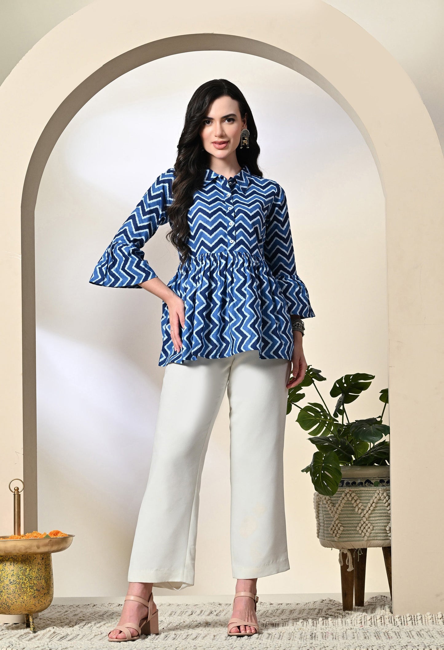 Indigo Gather Shirt Kurta