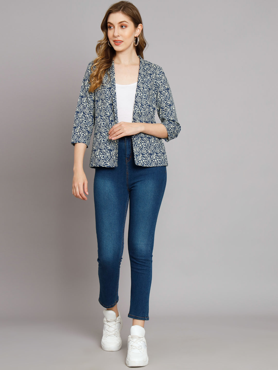 Indigo And White Kantha Shrug