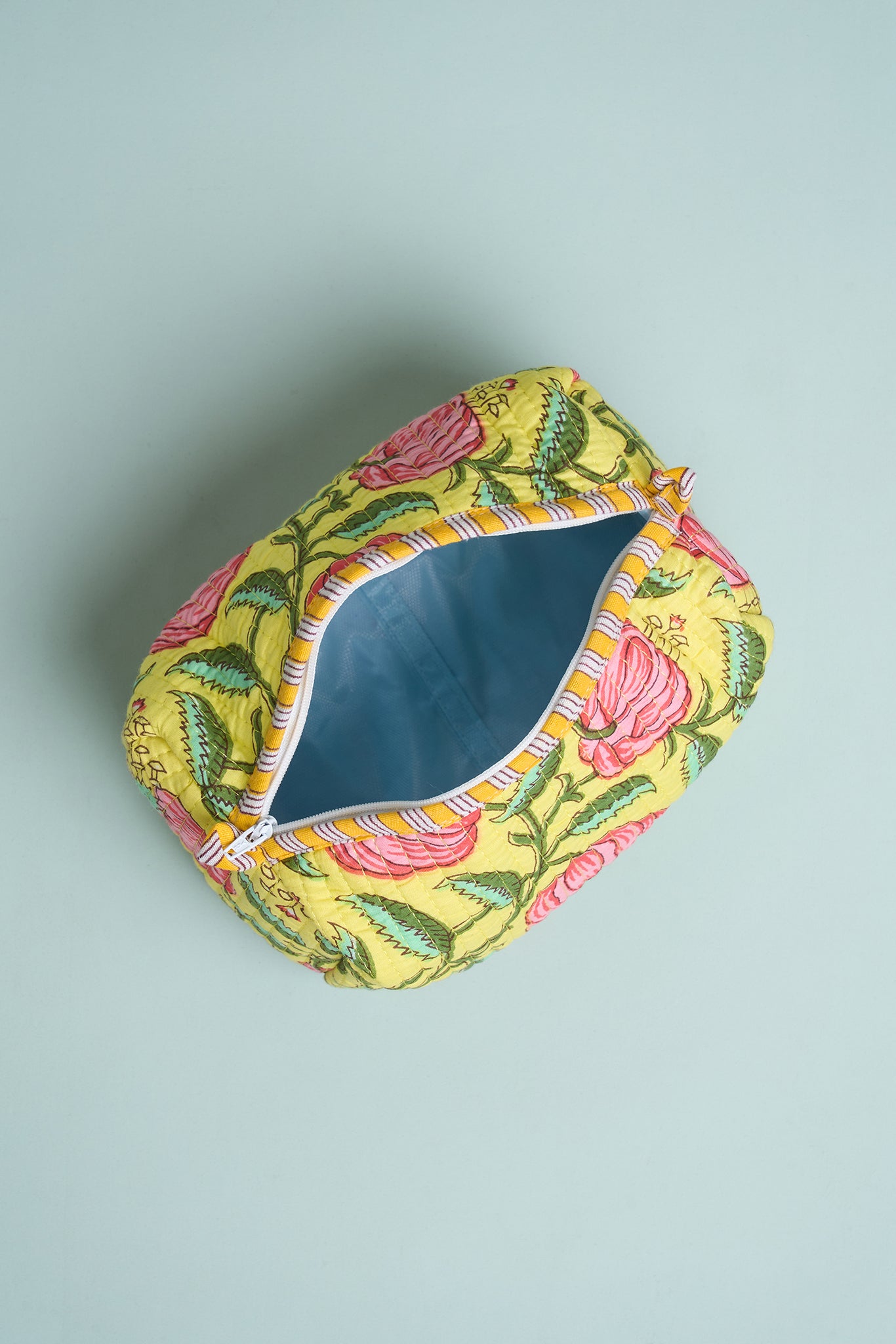 Yellow Blossom Quilted Pouches (Set of 3)