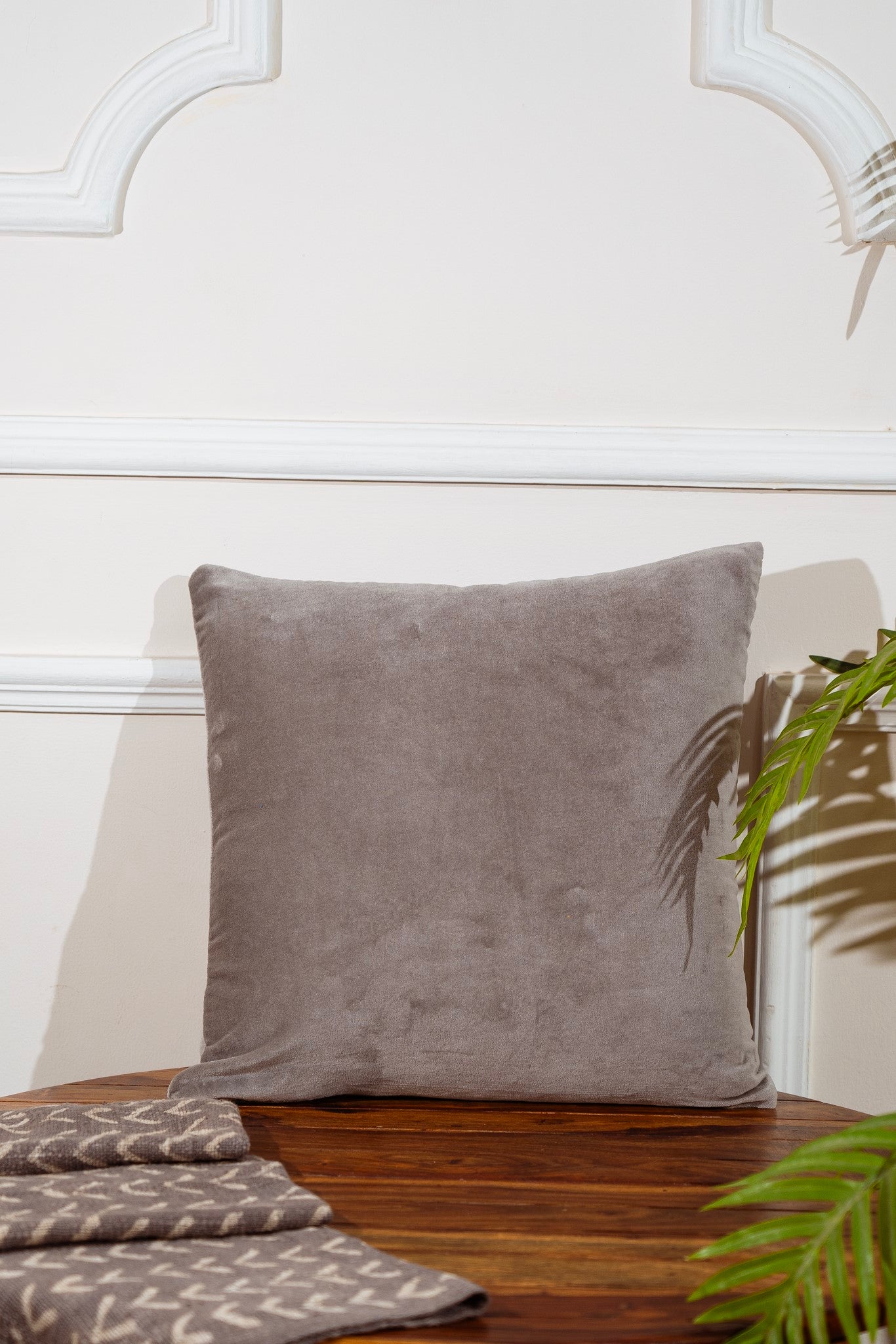 Premium Velvet Cushion Cover - Gray
