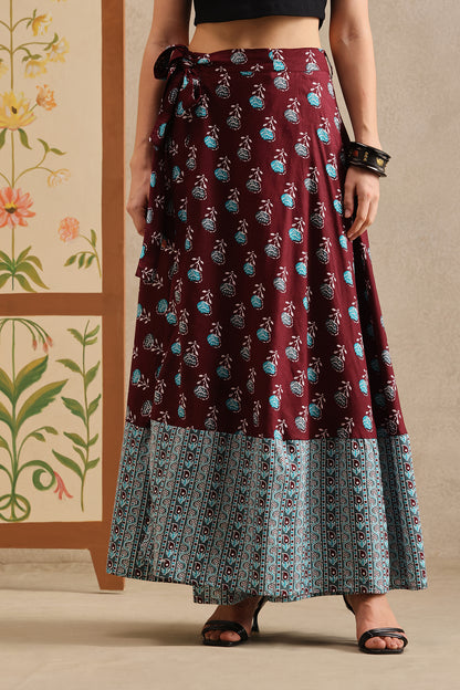 Burgundy Bazaar Wrap Skirt