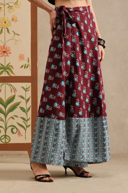 Burgundy Bazaar Wrap Skirt