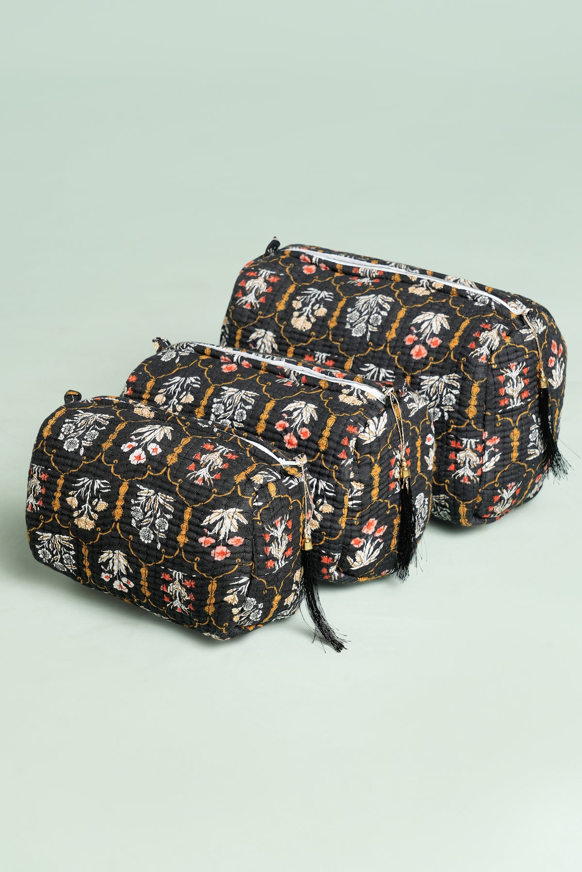 Midnight Garden Quilted Pouches (Set of 3)