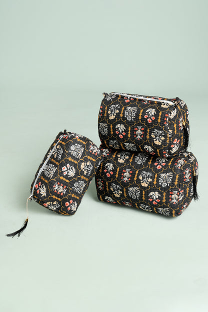 Midnight Garden Quilted Pouches (Set of 3)