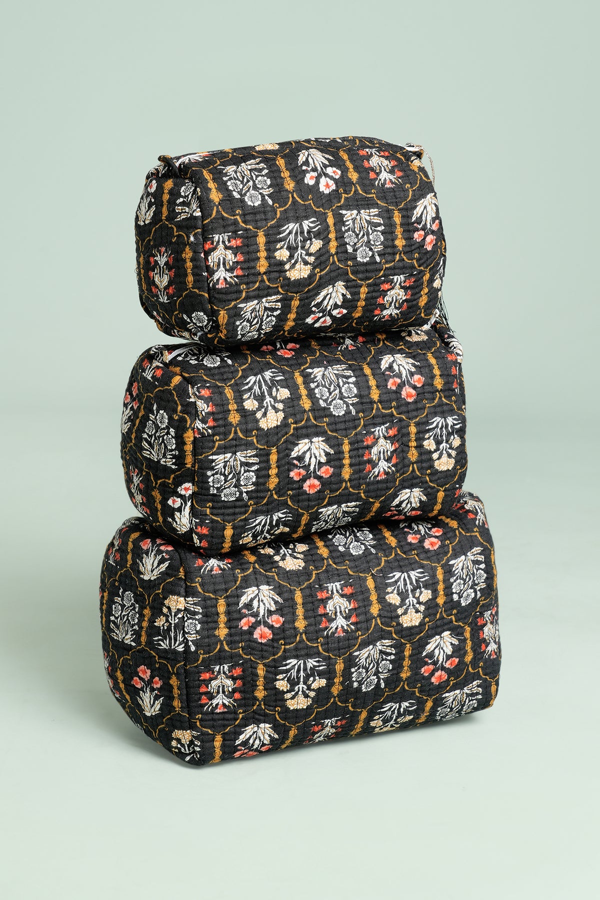 Midnight Garden Quilted Pouches (Set of 3)