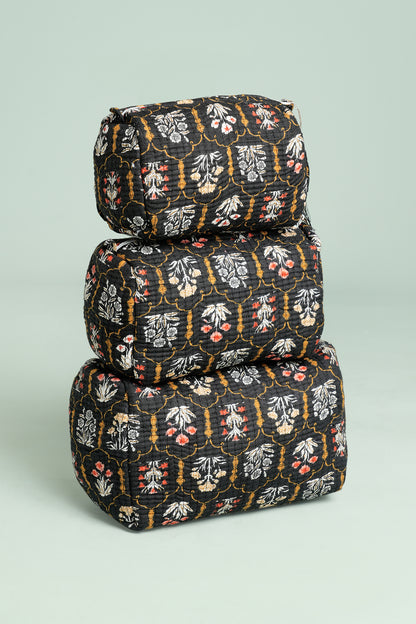 Midnight Garden Quilted Pouches (Set of 3)