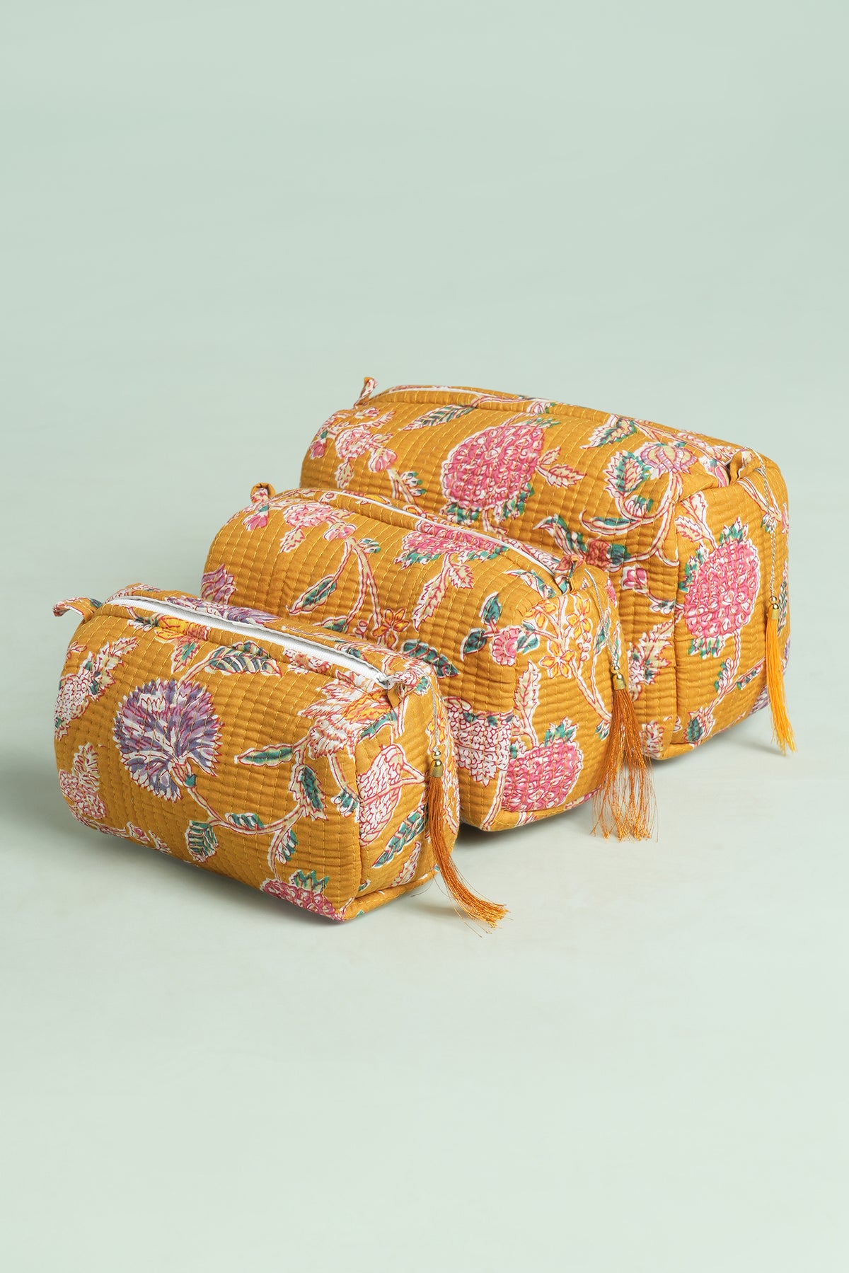Marigold Garden Quilted Pouches (Set of 3)