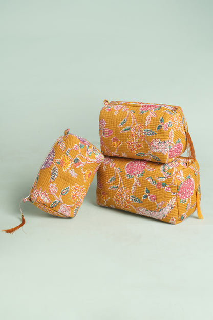 Marigold Garden Quilted Pouches (Set of 3)