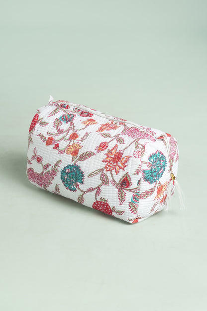 Ivory Bloom Quilted Pouches (Set of 3)