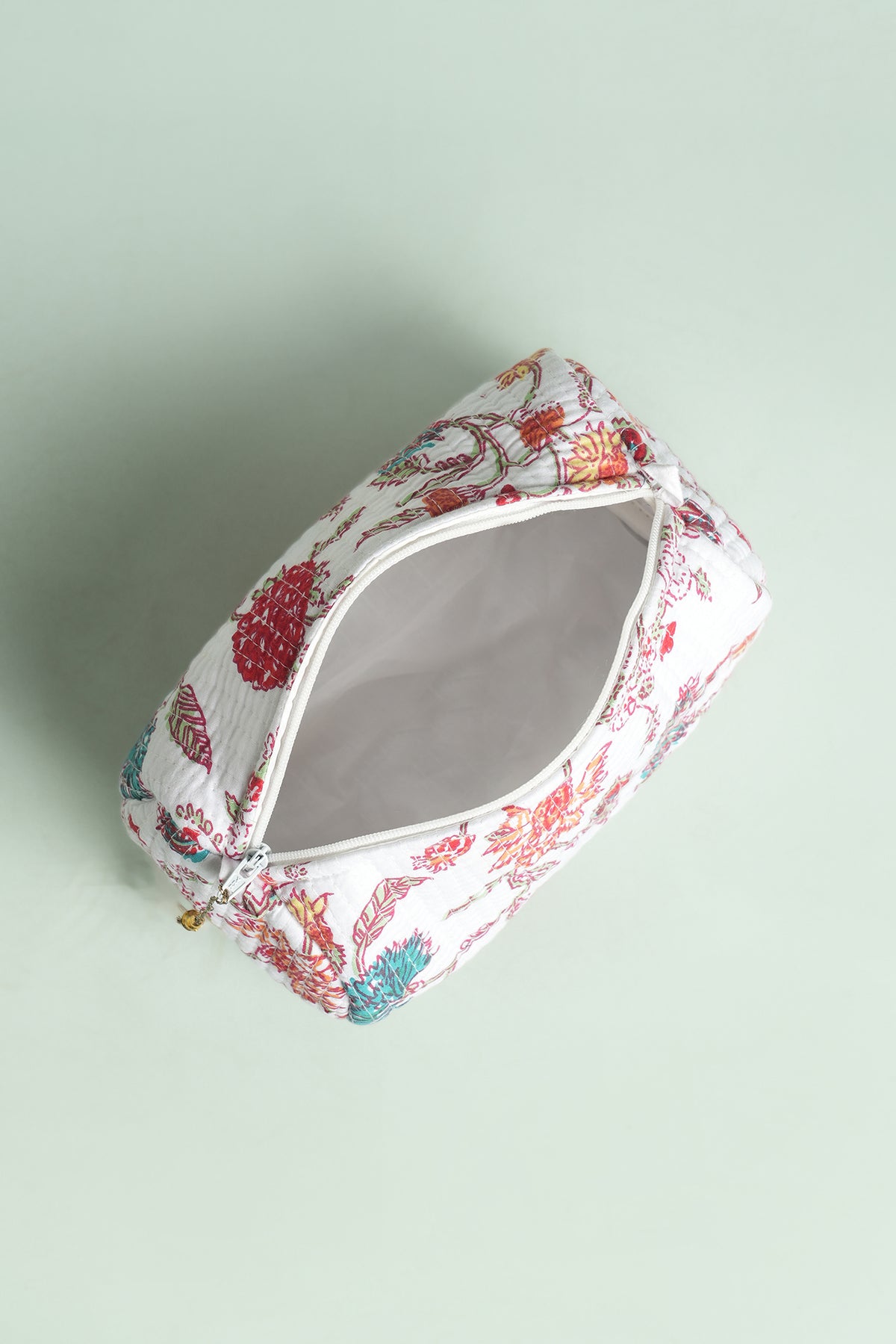 Ivory Bloom Quilted Pouches (Set of 3)