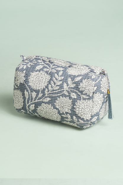 Misty Blue Quilted Pouches (Set of 3)