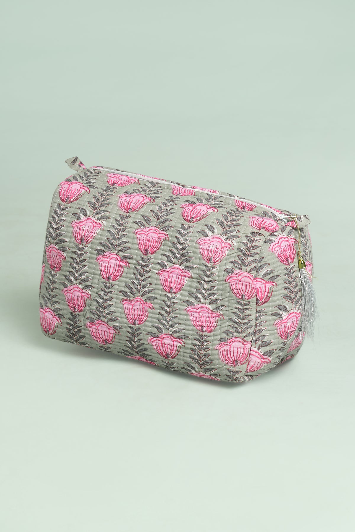 Sage Tulip Quilted Pouches (Set of 3)
