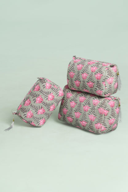 Sage Tulip Quilted Pouches (Set of 3)