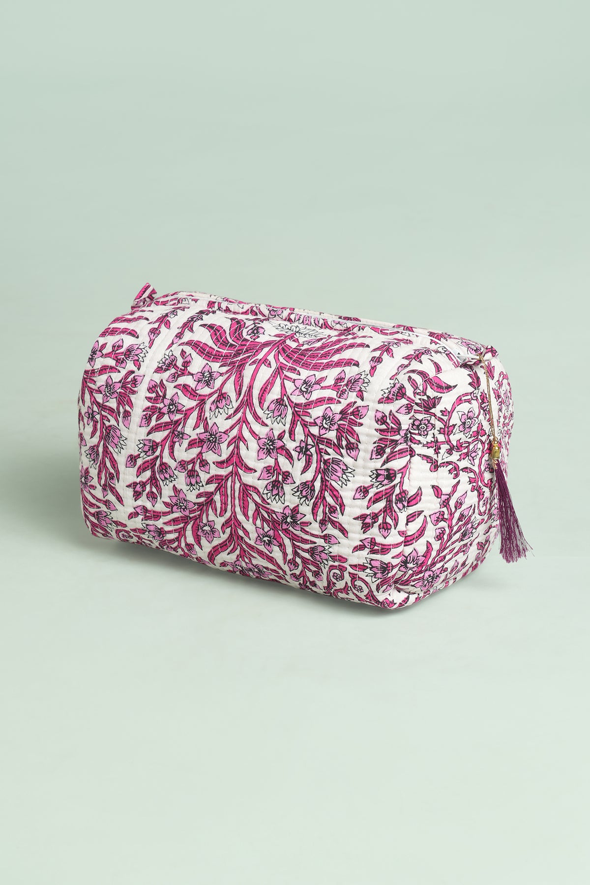Rani Pink Quilted Pouches (Set of 3)