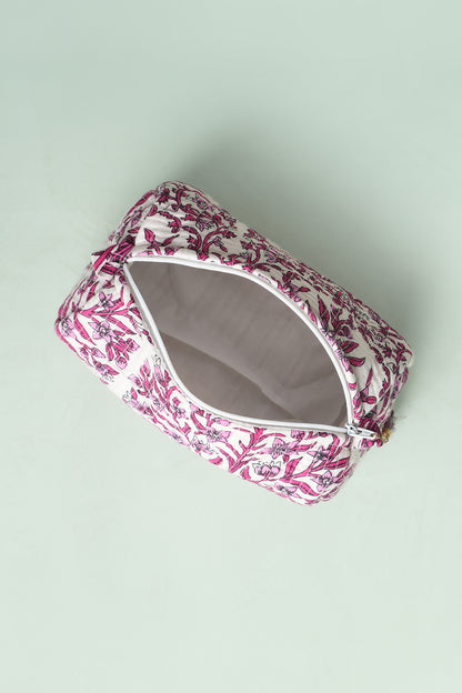 Rani Pink Quilted Pouches (Set of 3)