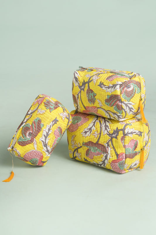 Sunshine Garden Quilted Pouches (Set of 3)