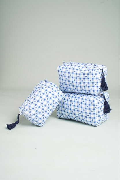 Hearts & Checks Quilted Pouches (Set of 3)