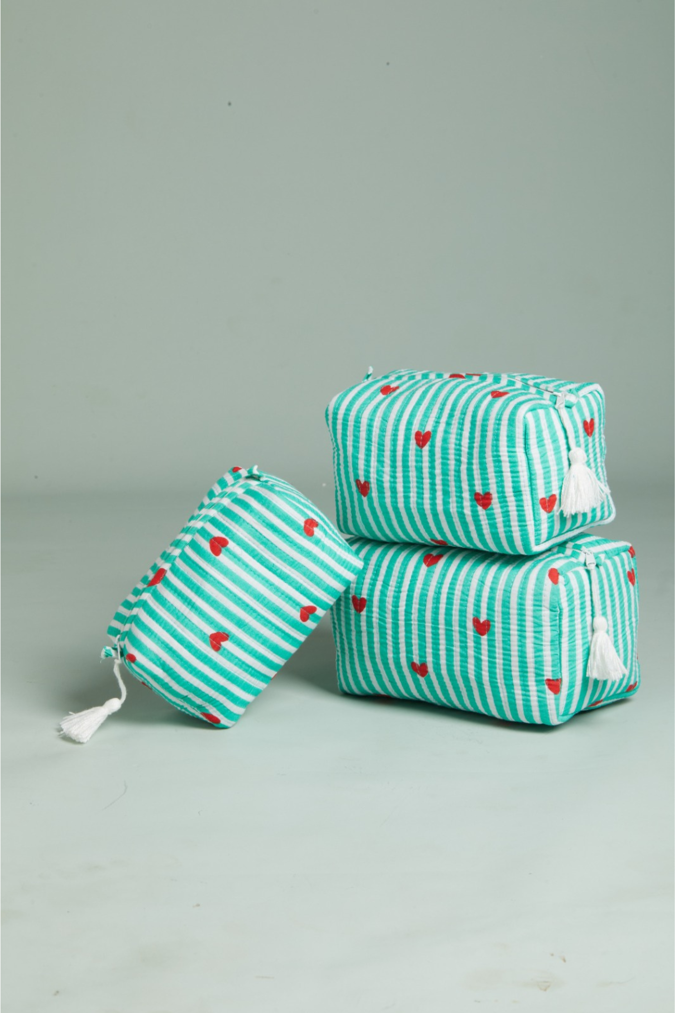 Minty Love Quilted Pouches (Set of 3)