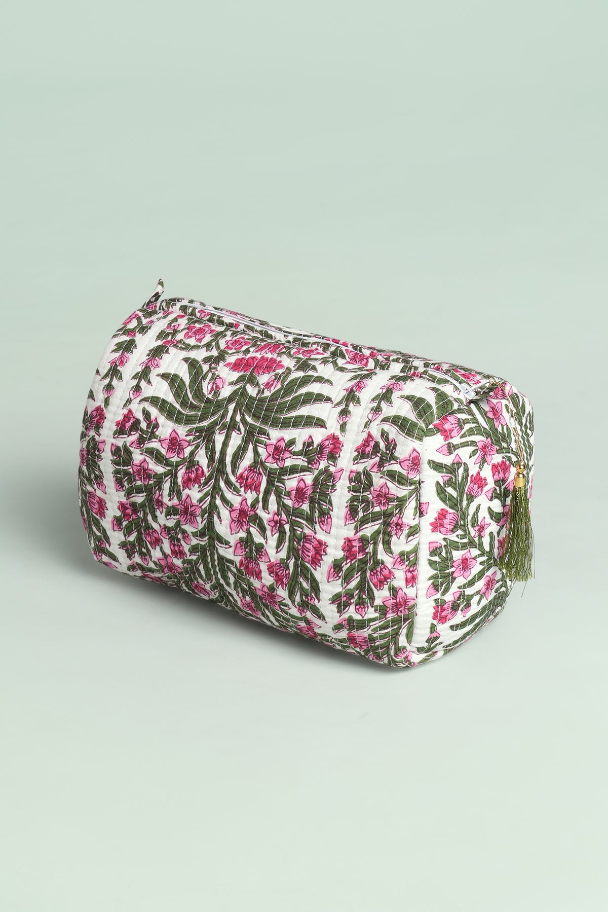Pink Fern Quilted Pouches (Set of 3)