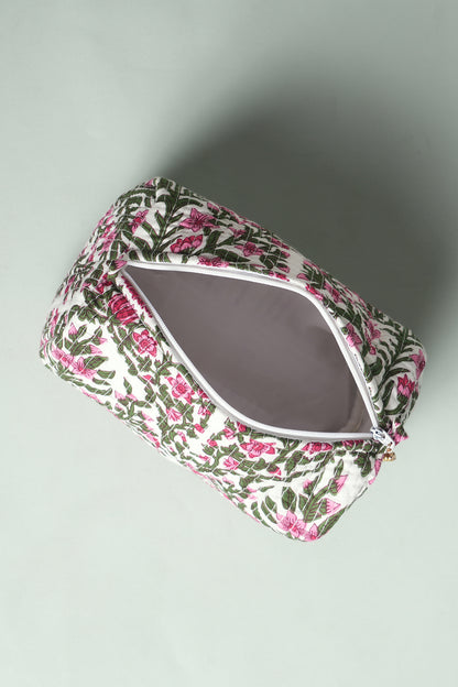 Pink Fern Quilted Pouches (Set of 3)