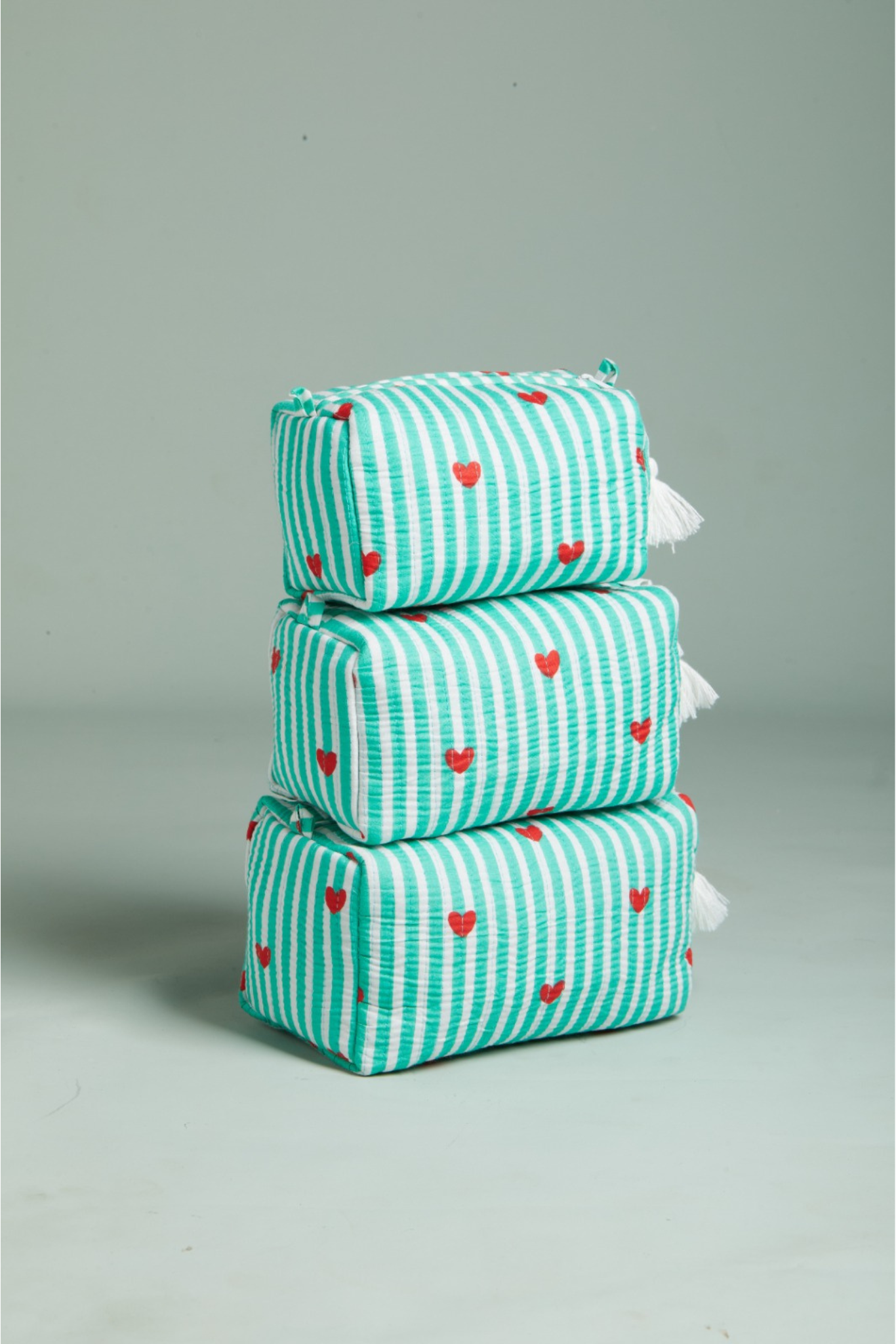 Minty Love Quilted Pouches (Set of 3)