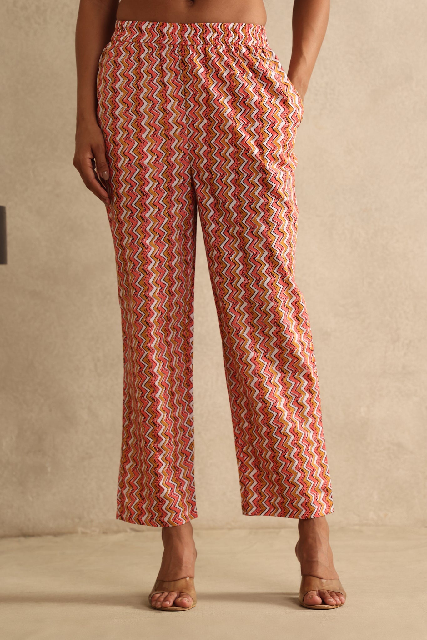 Peach Chevron Co-ord Set