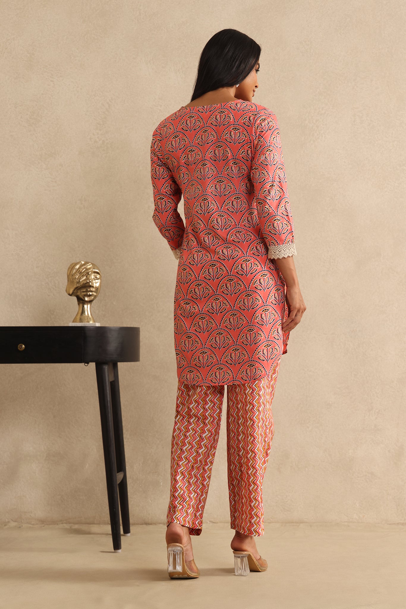 Peach Chevron Co-ord Set