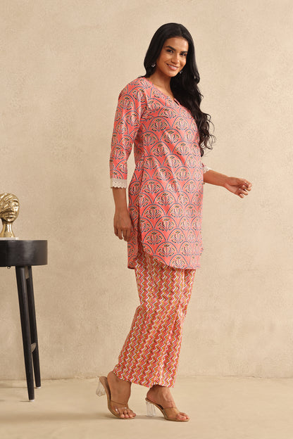Peach Chevron Co-ord Set