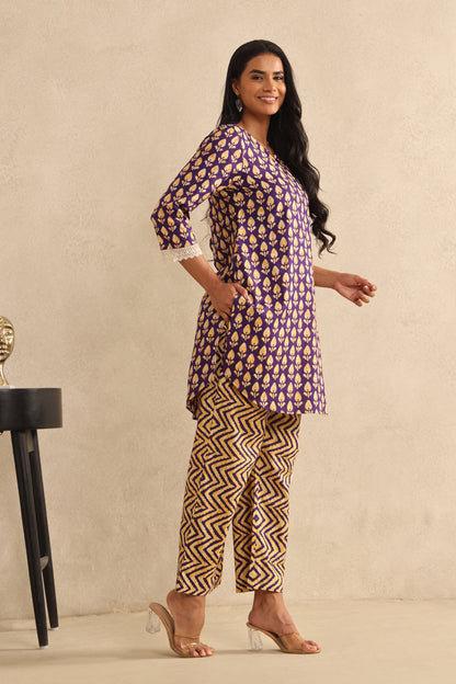 Purple Boota Co-ord Set