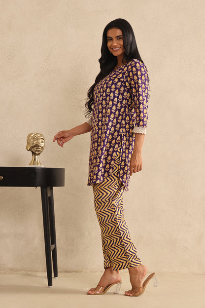 Purple Boota Co-ord Set