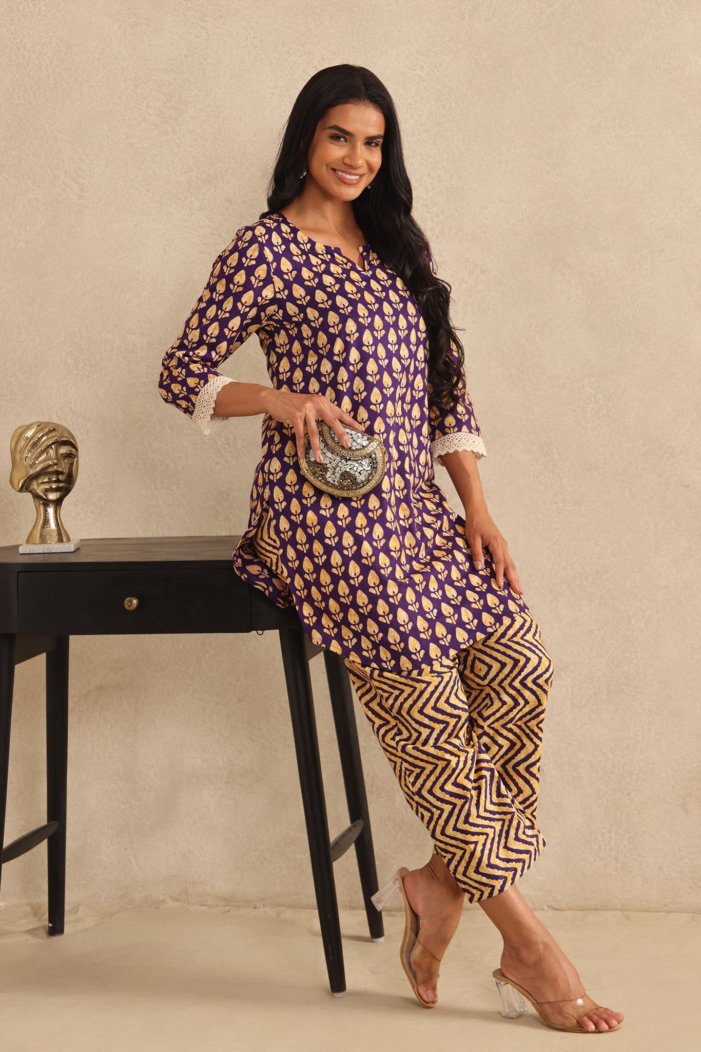Purple Boota Co-ord Set