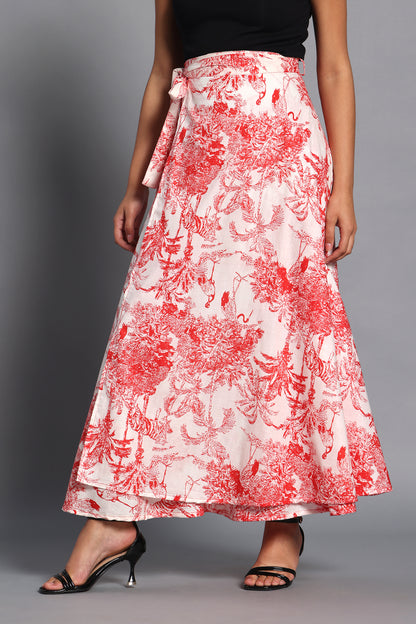Scarlet Safari Wrap Skirt