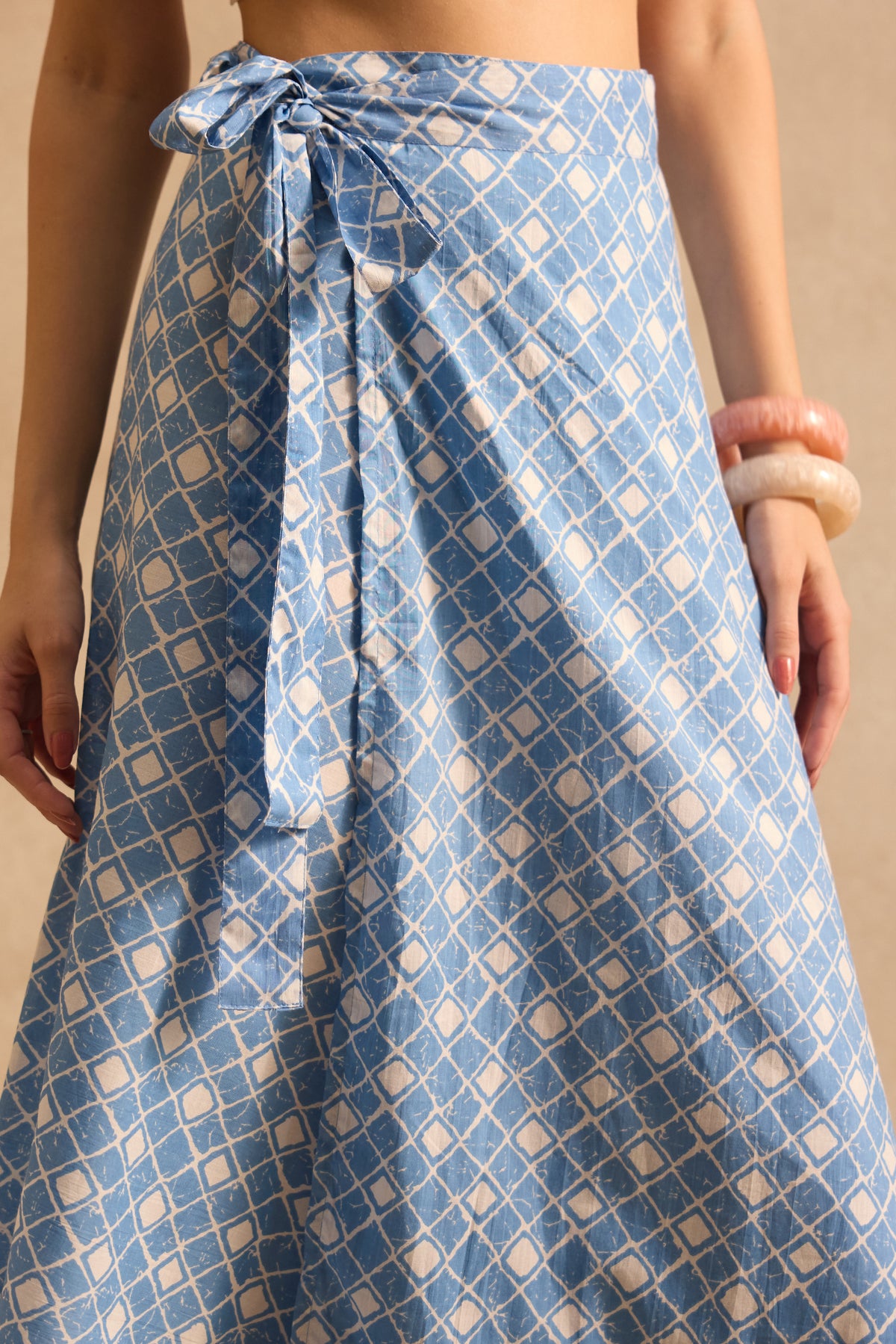 Azure Mosaic Wrap Skirt