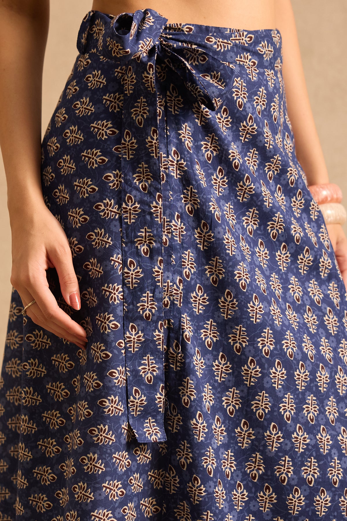 Indigo Buti Wrap Skirt