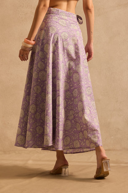 Lilac Bloom Wrap Skirt