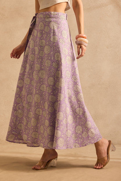 Lilac Bloom Wrap Skirt