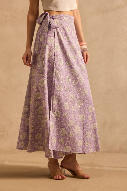 Lilac Bloom Wrap Skirt
