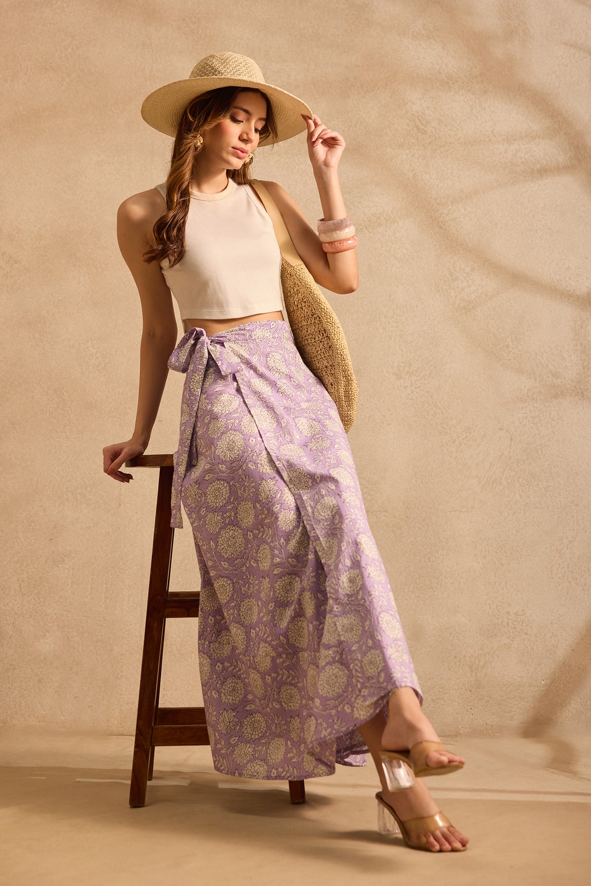 Lilac Bloom Wrap Skirt
