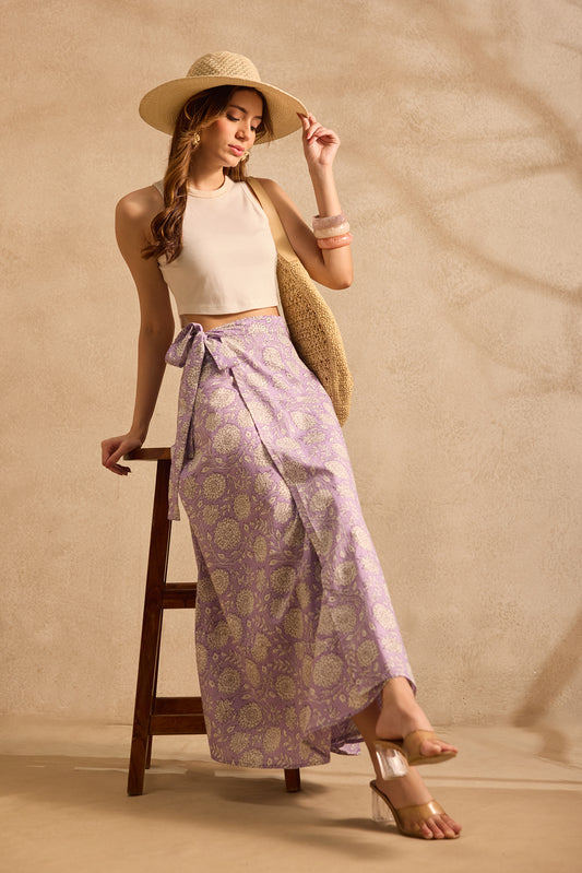 Lilac Bloom Wrap Skirt