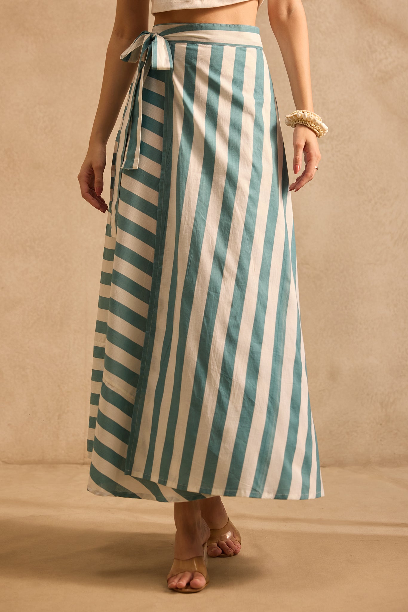 Coastal Stripe Wrap Skirt